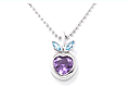 Jewelry Gift: Amethyst and <BR>Blue Topaz Pendant P135